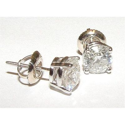 2.51 carats F Vvs1 Boucles d'Oreilles Diamants Ronds Platine - HarryChadEnt.FR