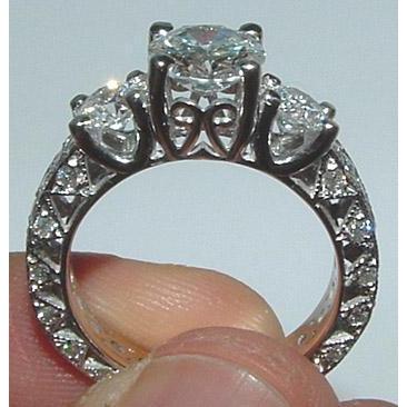 2.51 carats en filigrane style antique 3 pierre diamant bague de fiançailles - HarryChadEnt.FR