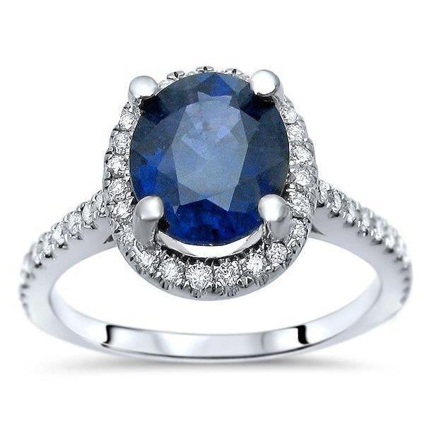 2.75 carats sri lanka bague diamant saphir bleu or blanc 14k