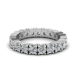 3.15 carats femmes rondes diamant éternité bande bijoux en or blanc massif