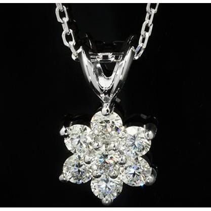 3.5 Ct Diamant Fleur Style Collier Pendentif Or Blanc Femmes Bijoux - HarryChadEnt.FR