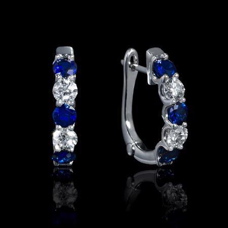 4 Carats Ceylan Saphir Bijoux Diamant Femmes Hoop Boucle D'oreille Or - HarryChadEnt.FR