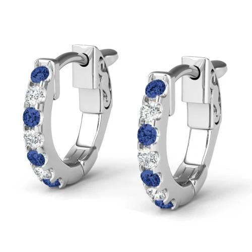 4.20 carats ceylan saphir diamant boucle d'oreille dames or blanc 14k