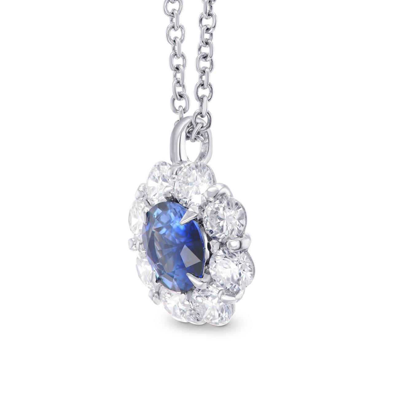 4.50 carats sri lanka bleu saphir diamants collier pendentif or