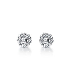 4.50 Ct Superbes Boucles d'Oreilles Halo Diamants Taille Brillante Or Blanc