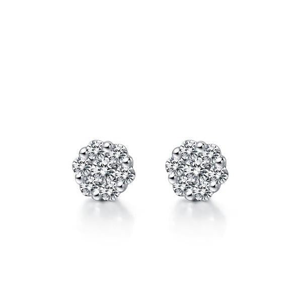 4.50 Ct Superbes Boucles d'Oreilles Halo Diamants Taille Brillante Or Blanc - HarryChadEnt.FR