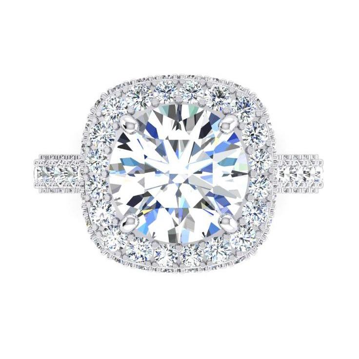 4.50 carats Halo Diamond Ring - HarryChadEnt.FR