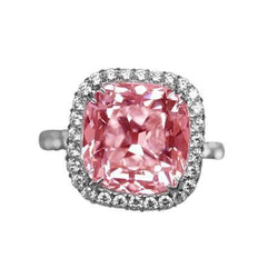 4.50 ct. Bague Diamant Coussin Saphir Rose