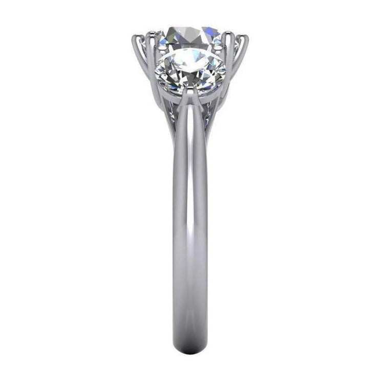 4.51 carats ronde 3 pierres diamant bague de fiançailles style treillis - HarryChadEnt.FR