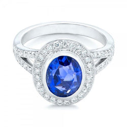 4.60 Carats Sri Lanka Saphir Bleu & Diamants Alliance