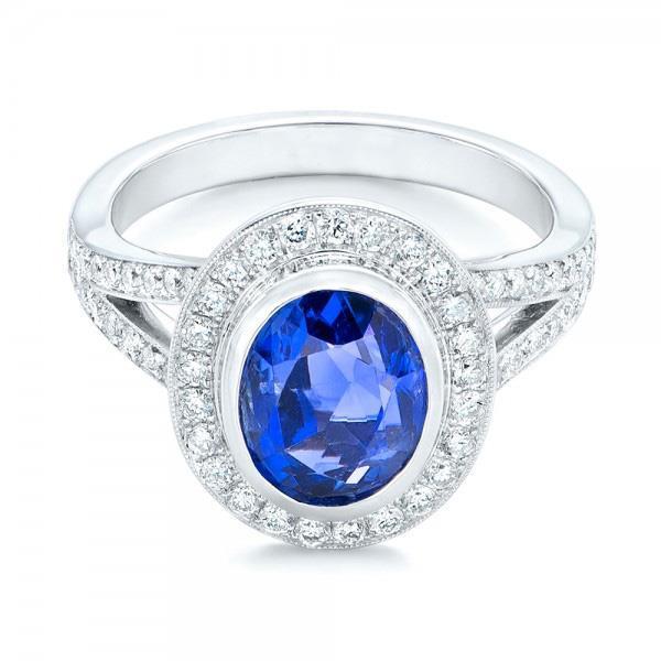 4.60 carats sri lanka saphir bleu & diamants alliance