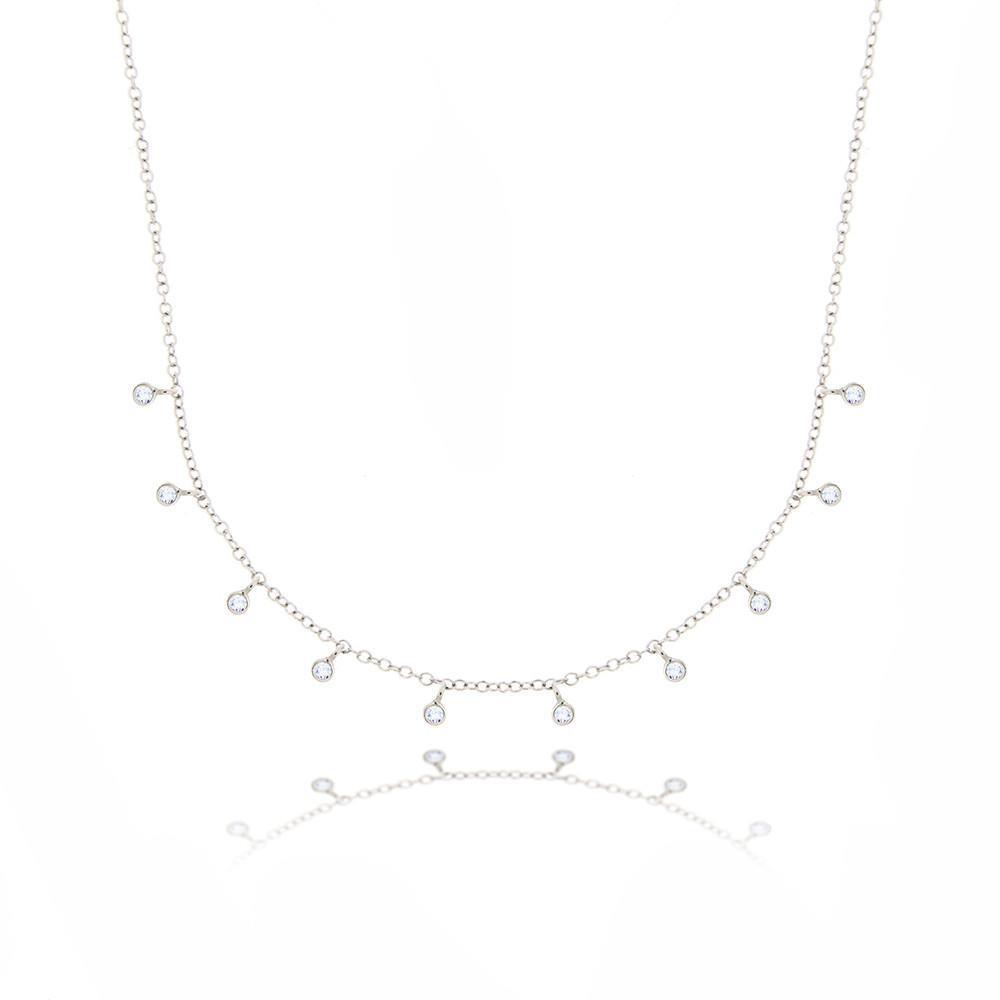 5 carats collier de diamants ronds en or blanc massif 14K bijoux pour femmes - HarryChadEnt.FR