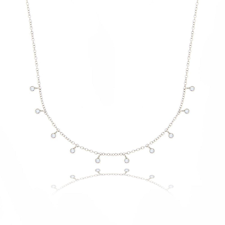 5 carats collier de diamants ronds en or blanc massif 14K bijoux pour femmes - HarryChadEnt.FR