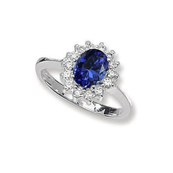 5.60 Ct Bague De Mariage Tanzanite Naturelle Et Diamants Or Blanc 14K