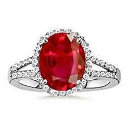 7.50 Ct Diamant Et Rubis Rouge Gemme Bague Bijoux Or Blanc 14K - HarryChadEnt.FR