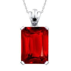 8 Carats Solitaire Prong Set Rubis Pendentif Collier Or Blanc 14K