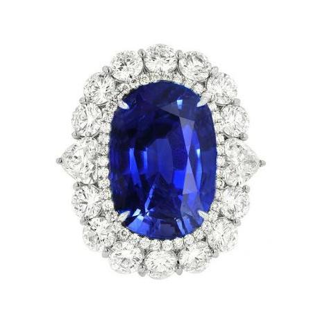 8.50 carats bague de mariage diamant saphir bleu or blanc 14k