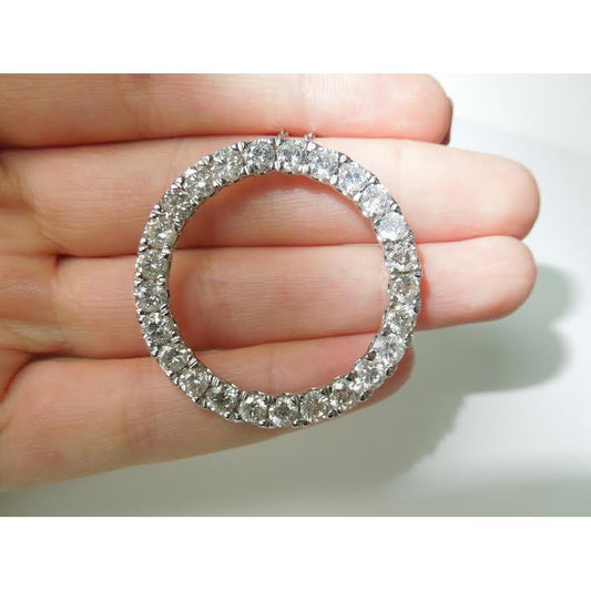 8.75 carats dames cercle de vie pendentif diamant bijoux en or blanc - HarryChadEnt.FR