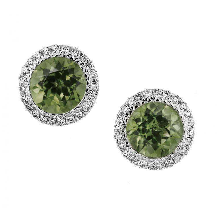 9.50 Ct Tourmaline Verte Diamant Boucle D'Oreille Dames Bijoux En Or - HarryChadEnt.FR