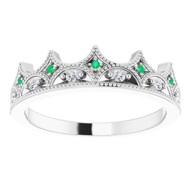 Alliance 0.75 Carats Style Couronne Émeraudes Vertes - HarryChadEnt.FR