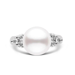 Alliance Grande Perle d'Eau Douce Diamant 24 Mm 0.30 Carat Or Blanc