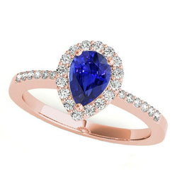 Alliance Halo Or Rose Saphir de Ceylan & Diamants 4 Carats