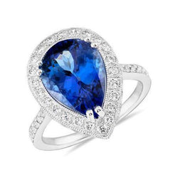 Alliance Poire Tanzanite Et Diamants Or 2.25 Carats Bijoux