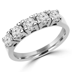 Alliance demi-éternité en diamants à cinq pierres de 1.25 ct
