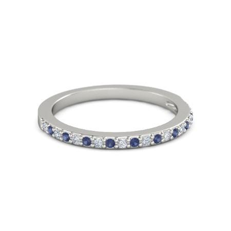Alliance diamant 0.60 carats serti griffes saphirs bleus - HarryChadEnt.FR