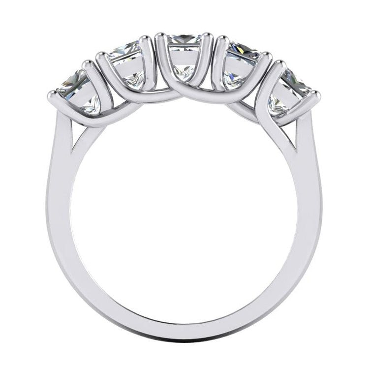 Jonc Cinq Pierres Demi Eternité Princesse Diamant 3 Carats - HarryChadEnt.FR