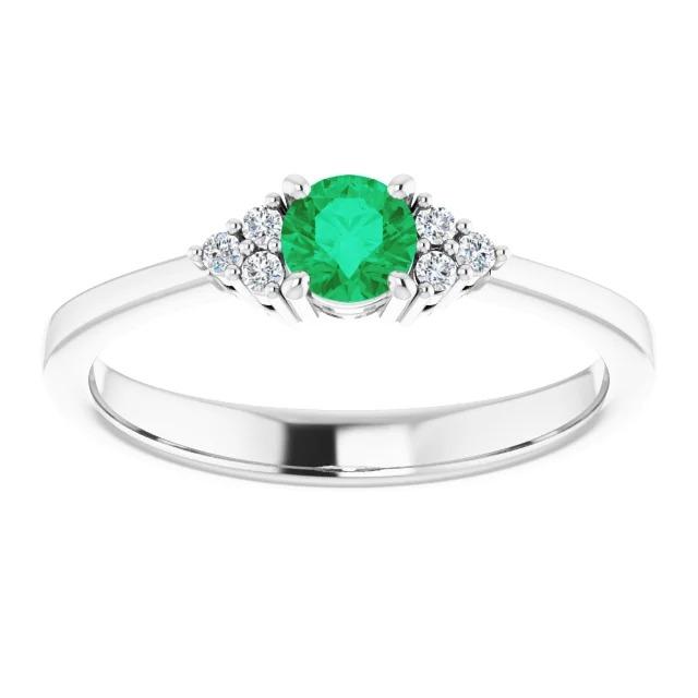 Bague 1 Carat Columbian Vert Emeraude Diamant Accentué Femme Bijoux - HarryChadEnt.FR