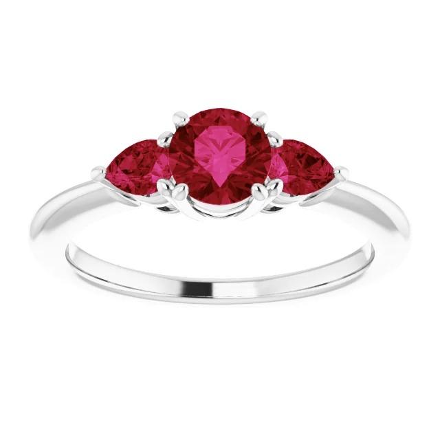 Bague 3 pierres rubis 1.50 carats serti de griffes bijoux pour dames - HarryChadEnt.FR