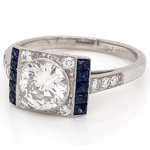 Bague Accent Diamant Ceylan Saphir 2.10 Carats Bijoux Neuf - HarryChadEnt.FR