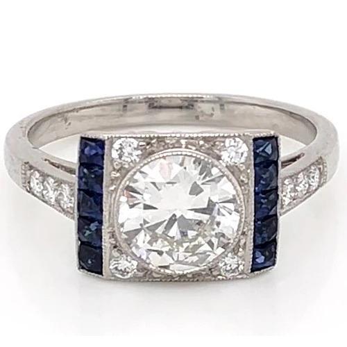 Bague Accent Diamant Ceylan Saphir 2.10 Carats Bijoux Neuf - HarryChadEnt.FR