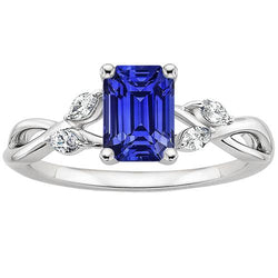 Bague Anniversaire Ceylan Saphir Avec Diamants Marquise 4 Carats