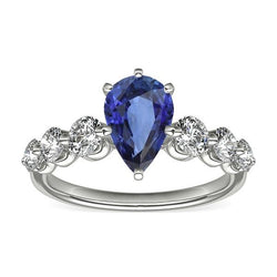 Bague Anniversaire Ceylan Saphir & Diamant Bijoux Pierres Précieuses 3 Carats