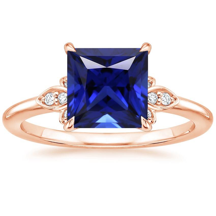 Bague Anniversaire Diamant Princesse Saphir Bleu Pierre Gemme 5.25 Carats - HarryChadEnt.FR