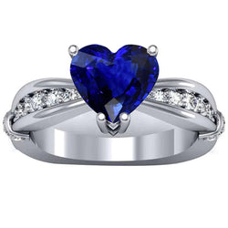 Bague Anniversaire Diamant Saphir de Ceylan 3.50 Carats