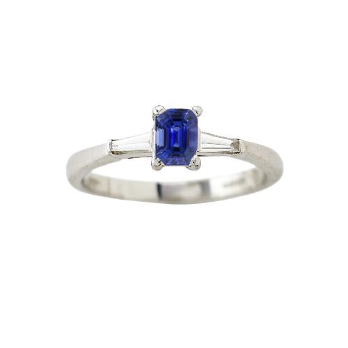 Bague Anniversaire Femme Trois Pierres Emeraude Ceylan Saphir 1.75 Carats - HarryChadEnt.FR