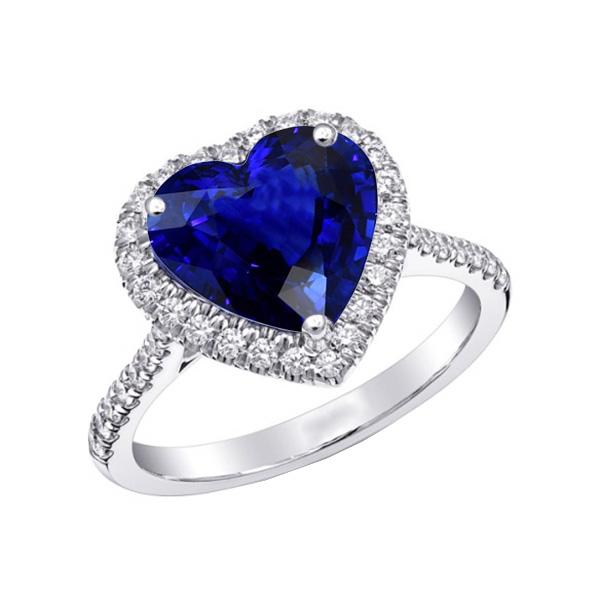 Bague Anniversaire Halo Coeur Saphir Sri Lanka Avec Diamants 4 Carats - HarryChadEnt.FR