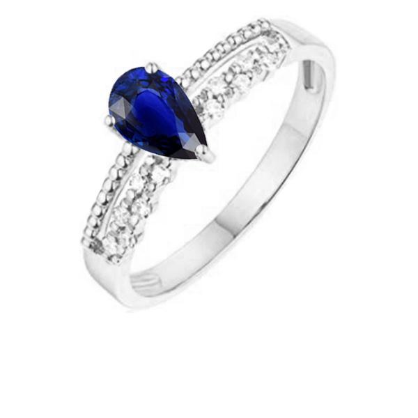 Bague Anniversaire Pierre Saphir Bleu & Diamants 2.50 Carats - HarryChadEnt.FR