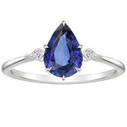 Bague Anniversaire Poire Ceylan Saphir & Marquise Diamants 3 Carats