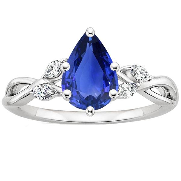 Bague Anniversaire Saphir Bleu Avec Diamants Marquise 4.50 Carats - HarryChadEnt.FR