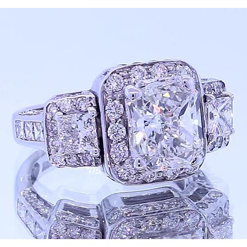 Bague d'anniversaire en diamant coussin d'inspiration vintage de 3.50 carats - HarryChadEnt.FR