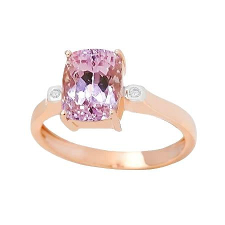 Bague Bicolore Big Pink Kunzite 27.10 Carats Diamants - HarryChadEnt.FR