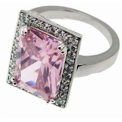 Bague Big Kunzite Avec Diamants 25.50 Carats Or Blanc 14K - HarryChadEnt.FR