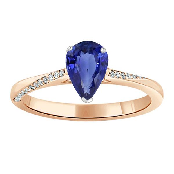 Bague Bijoux Diamant Forme Poire Saphir Ceylan 2.50 Carats - HarryChadEnt.FR