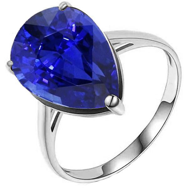 Bague Bijoux Solitaire Pierres Précieuses Poire Saphir Sri Lankais 4 Carats - HarryChadEnt.FR