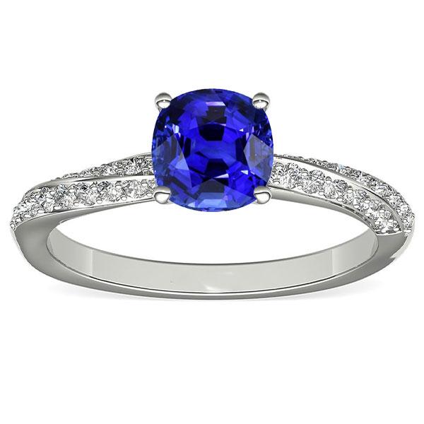 Bague Ceylan Saphir Gemme Double Pavé Diamants 3 Carats - HarryChadEnt.FR
