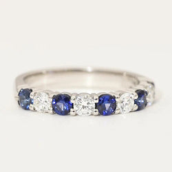 Bague Comfort Fit Saphirs et Diamants Or Blanc 2.75 Carats